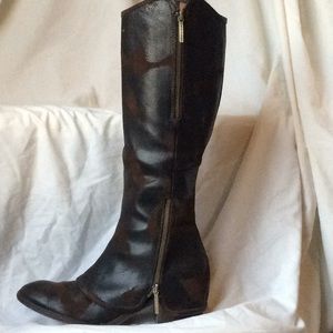 Brown on brown camp style print Donald J Pliner